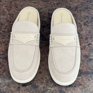 Christian Dior Dior boy slide mocassin loafer mule flat white slip on sz 39.5